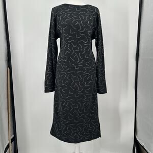 𝅺BELVEDERE Wool Blend Dress Womens Small Grey Silver Made in Italy Vintage